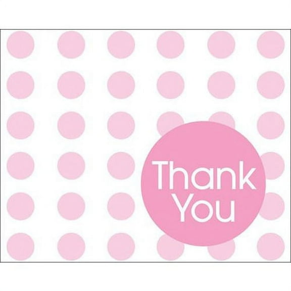 Creative Converting Baby Shower Thank You Notes, Pink Polka Dots, 8 Count