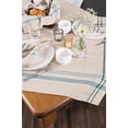 thumbnail image 2 of Mantel Design Imports 70 Redondo Verde Azulado rayas, 2 of 2