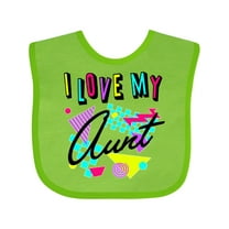 Inktastic I Love My Aunt 80s Retro Style Boys or Girls Baby Bib