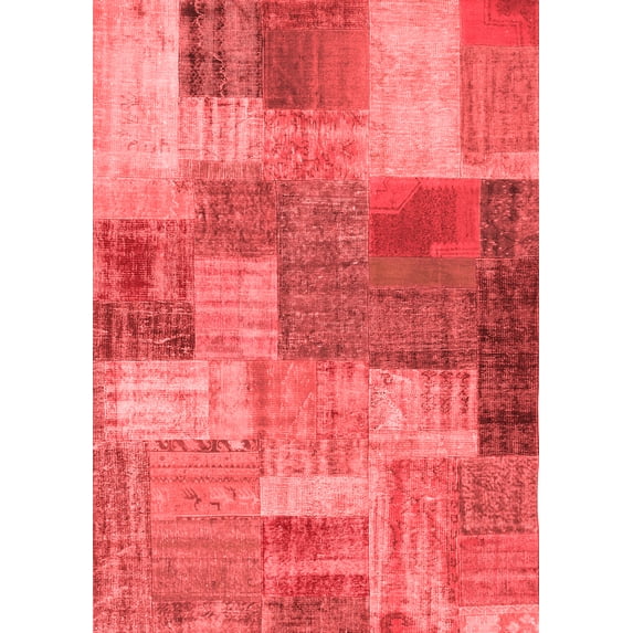 Ahgly Company Indoor Rectangle Patchwork Red Transitional Area Rugs, 2' x 3'