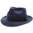 thumbnail image 2 of Walrus Hats Compass Navy Diamond Crown Fedora – 100% Australian Wool Felt Hat with Grosgrain Band & Walrus Logo Pin – Stylish Unisex Fedora, 2 of 8