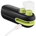 thumbnail image 1 of Mini Bag Sealer Chip Bag Sealer with Cutter and Magnet Handheld Heat Sealer Portable Mini Sealing Machine USB Rechargeable Bag Heat Sealer for Plastic Bags Snack Food Storage（Black green）, 1 of 11
