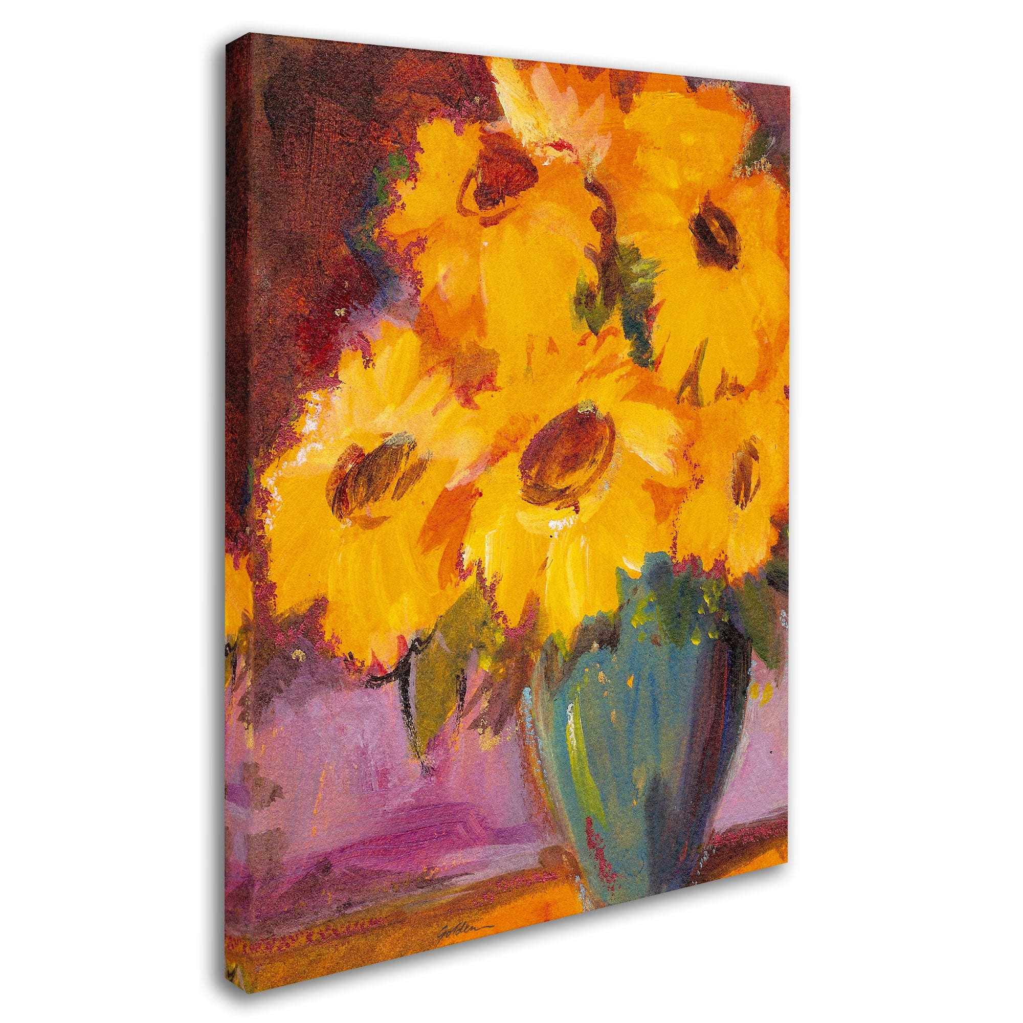 Trademark Fine Art "Sunflower #5" Canvas Wall Art by Sheila Golden