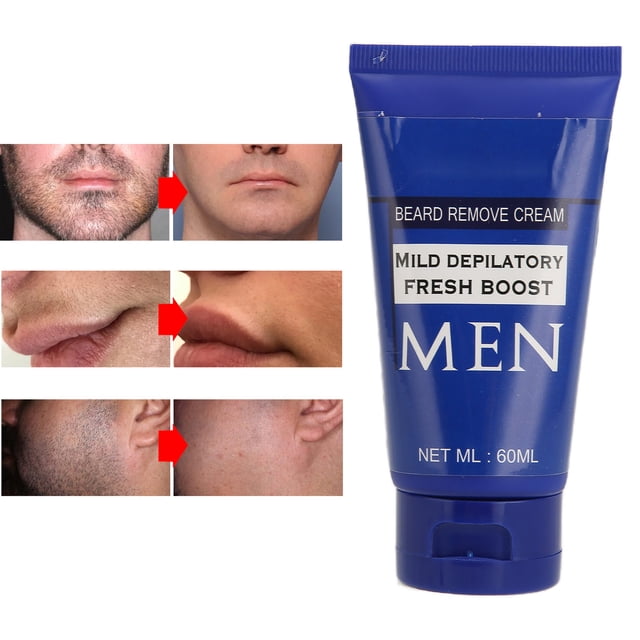 Non Irritating Beard Hair Removal Cream, No Residue Non Irritating Hair Removal Cream Easy And Fast For Men All Skin Types
