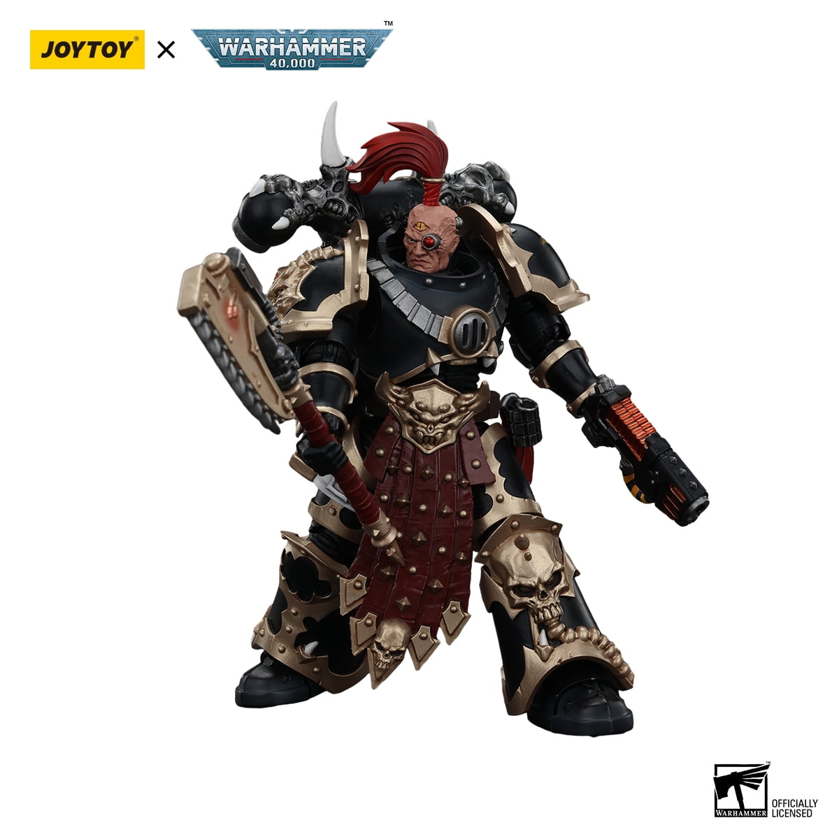 JOYTOY Warhammer 40K Chaos Space Marines Black Legion Chosen with Plasma Pistol and Power Axe Collection Model