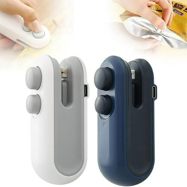 Dsseng Mini Bag Sealer 2024 New 2 In 1 Usb Rechargeable Chip Bag Sealer Heat Seal Portable Handheld Rechargeable Vacuum Food Sealer Bag Sealing Machine For Snacks Chips Fresh Storage