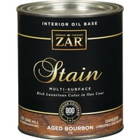 ZAR Oil Based Wood Stain Aged Bourbon - Smooth Finish - 1 Quart Brown