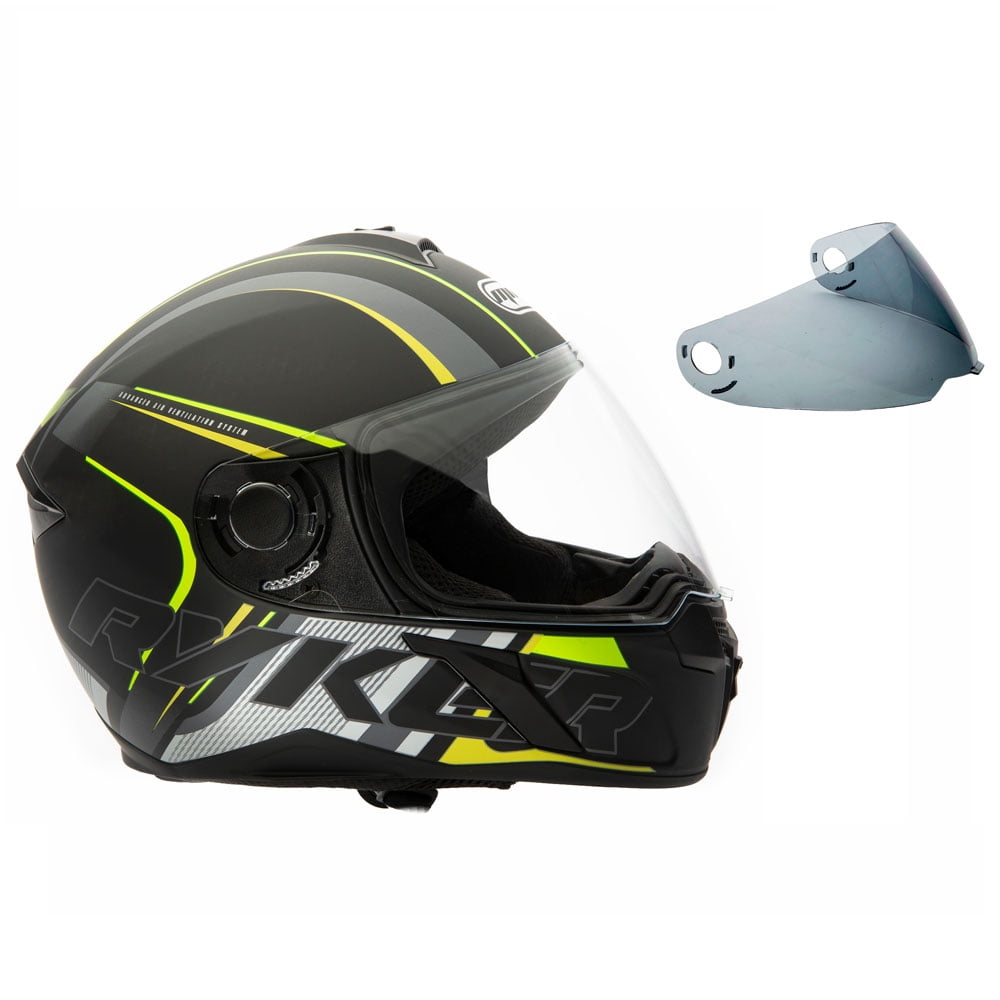 MMG 21 Motorcycle Full Face Helmet DOT, includes 2 Visors Clear and