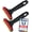 Black - Red, variant on 2 Pack A054-2 Black Gray European Murska Brass Blade Car Ice Scraper, Fast Efficient Windshield Snow Remover Winter Car Accessory