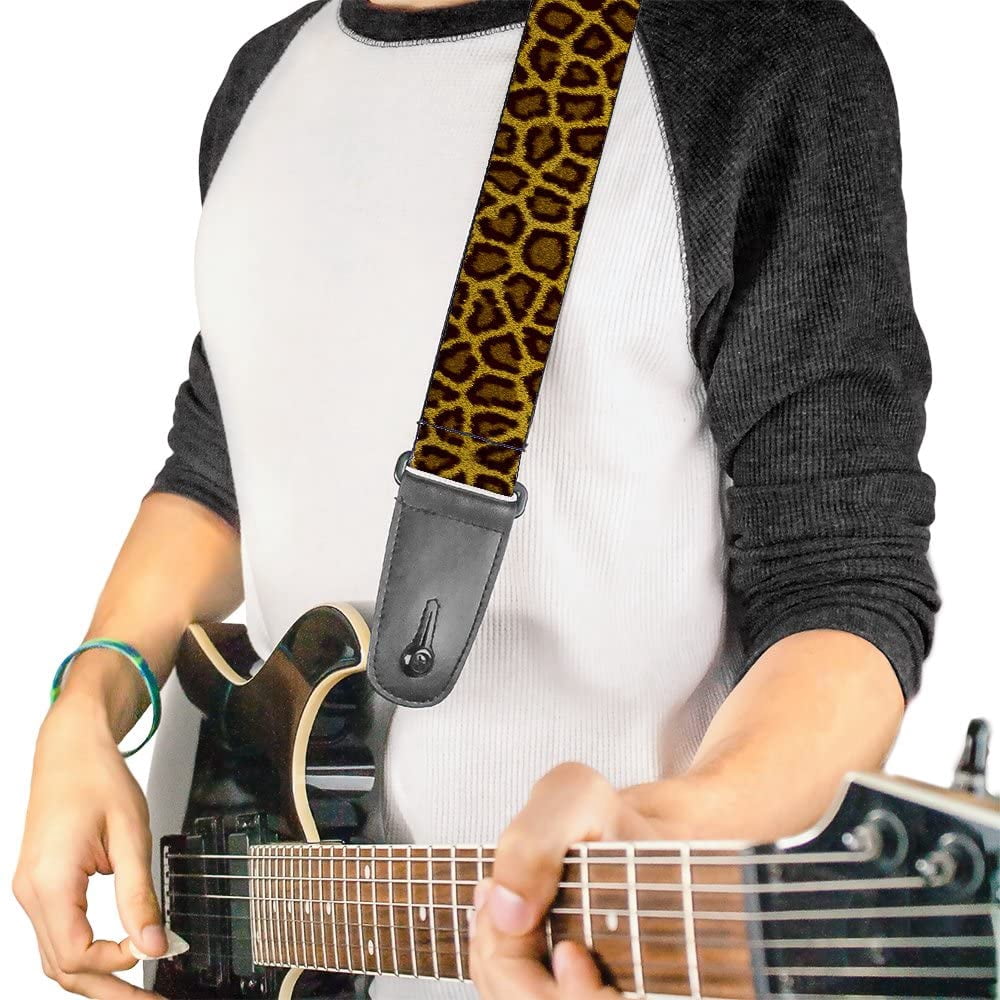 Buckle-Down Guitar Strap, Leopard Brown, 2 Inches Wide