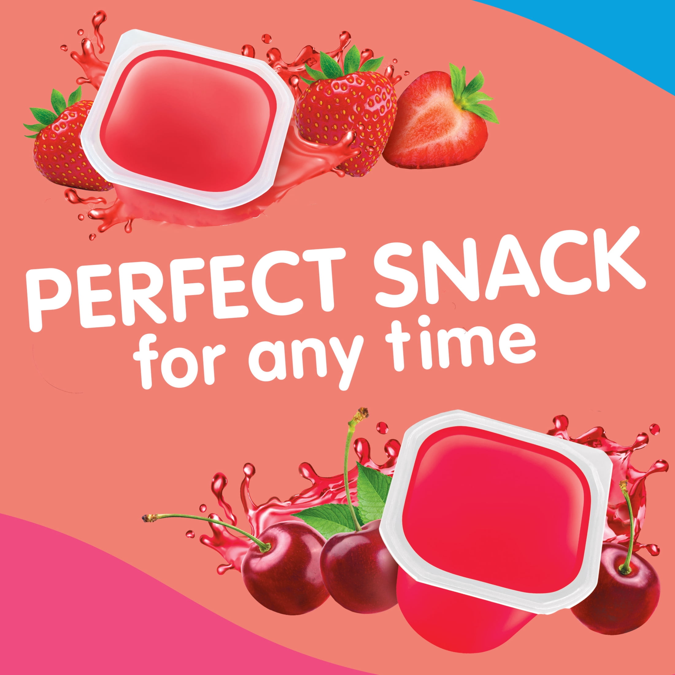 (3 pack) Snack Pack Zero Sugar Strawberry and Cherry Flavored Juicy Gels, 3.25 oz Snack Cups, 12 Count Family Pack
