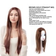 thumbnail image 3 of Women Long Straight Wig, Brown Gold Straight Wig Gradient Synthetic  for Party, 3 of 7