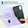 thumbnail image 7 of Feishell for Apple iPhone XS Max 6.5 inch Wallet Case with Wrist Strap,Flip Cover with Embossed Pattern PU Leather Kickstand Credit Card Slots Magnetic Clasp Folio Purse Phone Case,Purple, 7 of 7