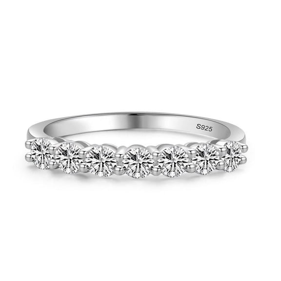 Womens Sterling Silver Stackable Ring with Geometric Zircon Inlay 925 Silver Index Finger Ring or Fashion Jewelry Ring