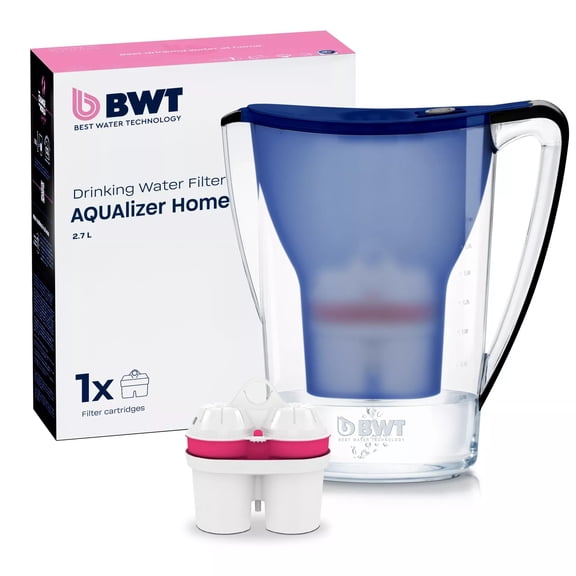 BWT AQUAlizer Home Blue Filter Pitcher, 2.7L, Adds Magnesium