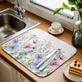 thumbnail image 3 of Dish Drying Mat for Kitchen Countertop, Purple Blue Flower Absorbent Microfiber Dish Mat Reversible Quick Dry Non Slip Draining Mat Kitchen Drying Pad for Dishes, Utensils 16x18 Inch Wildflowers, 3 of 9