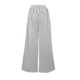 thumbnail image 6 of Women's Casual Pants Drawstring Print Color Block Side Striped Straight Leg Wide Leg Loose Pants, 6 of 9