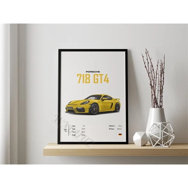 Carteles impresos de la serie de coches deportivos clásicos, carteles de lujo para la habitación, arte de la pared del hogar, decoración moderna, 911 GTR 718