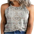 thumbnail image 1 of Hauts d'Été pour Femmes Licol Cou Sans Manches T-Shirts Unis Chemisiers Décontractés Amples, 1 of 2