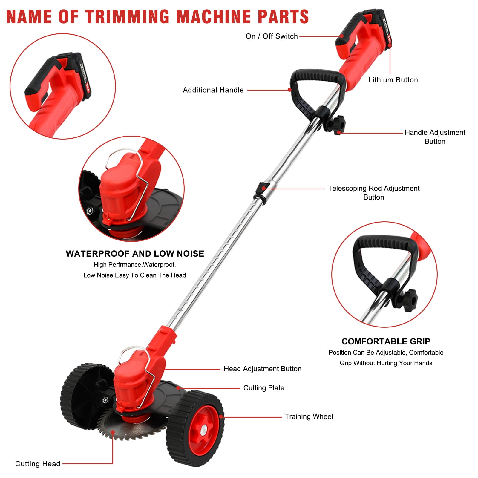 Hyper Efficiency Combo Kit, Cordless Grass Trimmer and Leaf Blower, Weed Lawn Edger Eater with Upgraded Wheels, Lightweight Leaf Blower with Adjustable Speeds