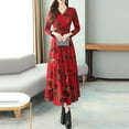 thumbnail image 3 of Vestido Largo Hasta La Rodilla Con Cuello en V Y Manga Con Cuello en V Para Mujer de Invierno Odeerbi ODB114137, 3 of 5