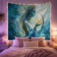 thumbnail image 2 of Sea Figure Holding Golden Orb In Water, Mystical Fantasy Style For Ocean Lovers, Goddess Wall Art, Housewarming Gift, Tapestry Wall Hanging For Bedroom, Meditation Room And Dorm, 2 of 7