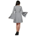 thumbnail image 4 of Moomaya Robe Plissée pour Femmes Grande Taille Robe Mini à Longues Manches Évasées, 4 of 6