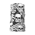 thumbnail image 2 of Rocae Skull and palm leaves for Men's Basketball Jersey Lightweight and Breathable Athletic Tank Top,Quick-Drying Sports Jersey Small, 2 of 9