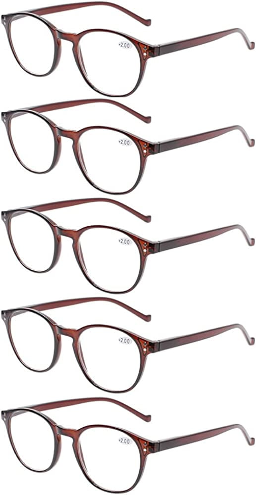 Reading Glasses 5 Pairs Reader Eyeglasses Spring Hinge Glasses Reading Men Women 