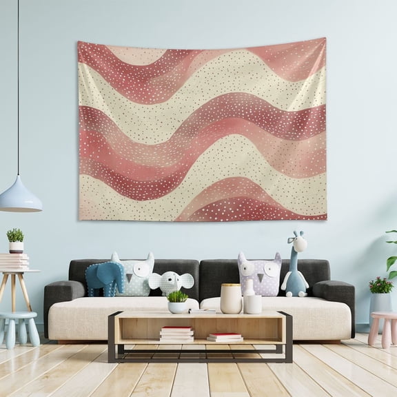 Yayeee Tapestry Wall Hanging for Bedroom 60" x 40" Living Room Home Wall Art Decor, Soft Pink Pattern