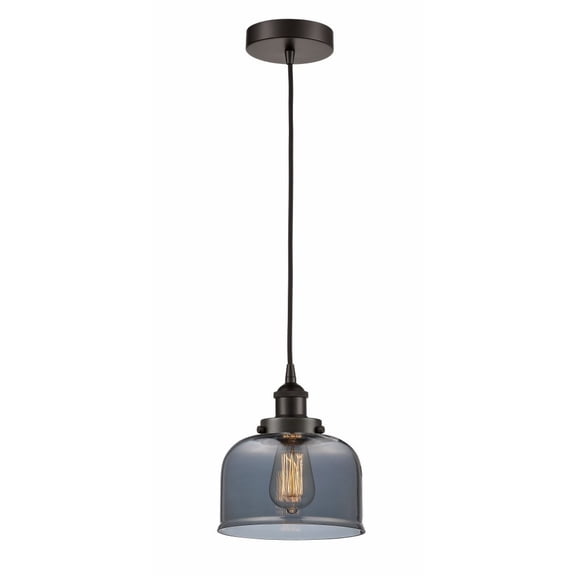 616-1PH-OB-G73-LED-Innovations Lighting-Bell - 1 Light Mini Pendant In Industrial Style-10 Inches Tall and 8 Inches Wide
