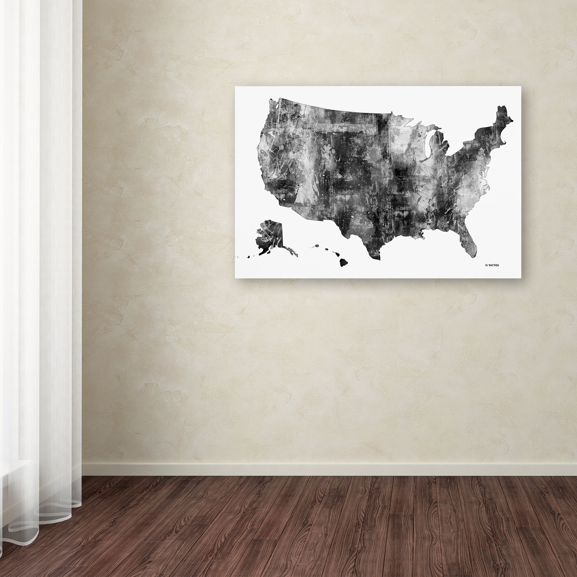 Trademark Fine Art "USA Map BG-1" Canvas Art by Marlene Watson