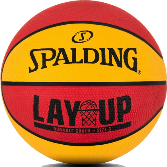 Spalding Layup Mini Rubber Outdoor Basketball - Red/Orange