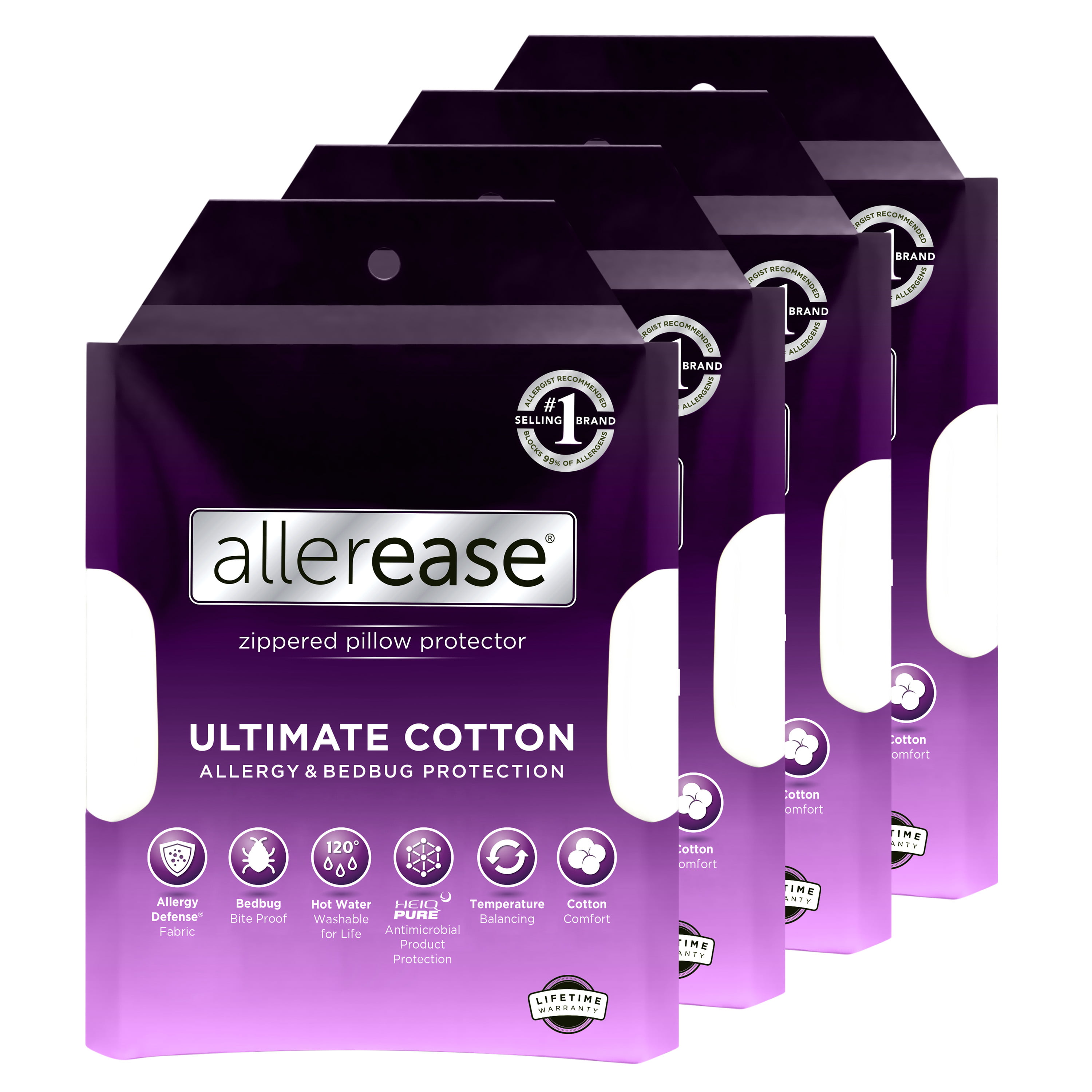 KingNEW AllerEase Ultimate Allergy & Bedbug Zippered Pillow Protector 