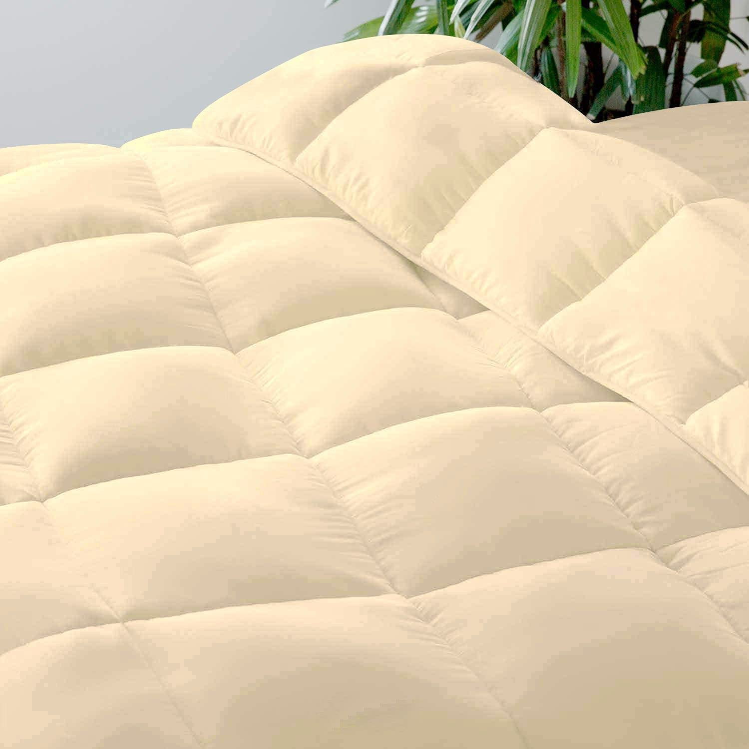 Reliable Bedding 100% Cotton Comforter, All Season Quilted, 600 Thread Count,Luxury Box Stitched Comforter Set, Cooling Soft Bedding Set !!(Ivory,Full/Queen)