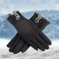 thumbnail image 4 of Guantes de invierno Zulema para mujer táctil Fleece Negro, 4 of 8