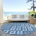 thumbnail image 6 of Addison Rugs Chantille Indoor/Outdoor Transitional Diamonds Denim Washable Round Rug, 8' x 8', 6 of 6