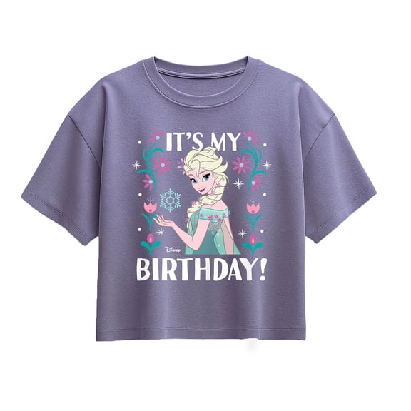 Frozen - Its My Birthday Elsa - Youth Girls Boxy T-Shirt