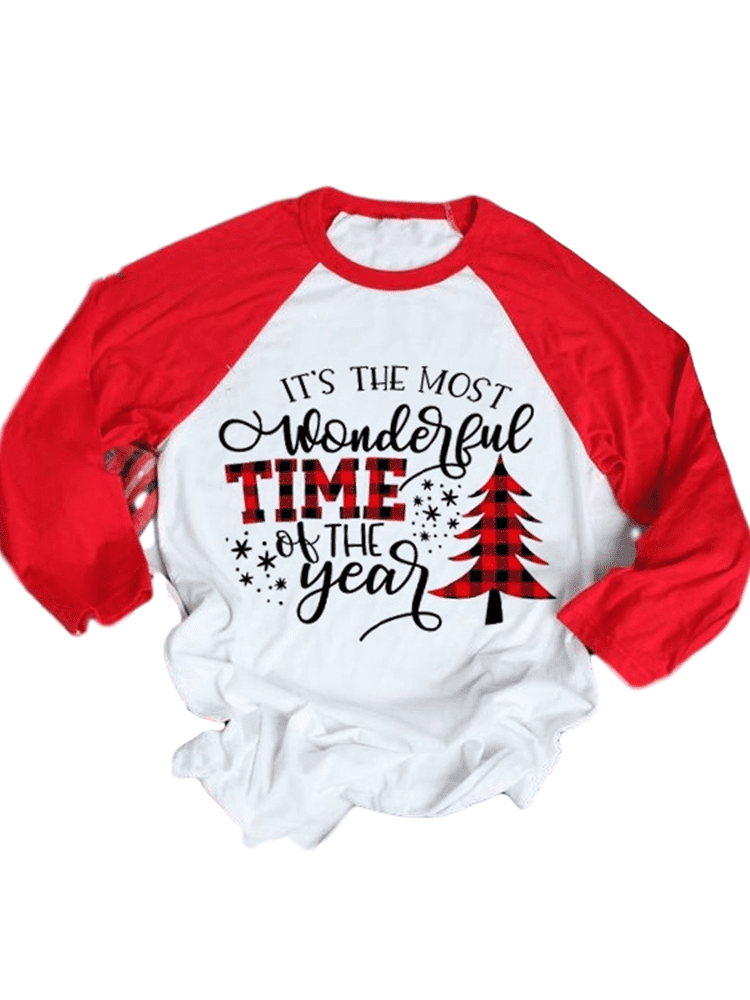 Long Sleeve T-shirt Holiday Tops 