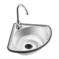 thumbnail image 5 of Fichiouy Triangle Wash Basin Stainless Steel Corner Sinks Single Bowl with Faucet for Kitchen Silver, 5 of 10