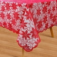 thumbnail image 4 of YQHWQ Christmas Red Lace Rectangular Tablecloth x 84 Inch Festive Maple Leaf Tablecloth Cover Party Valentine's Day Winter Red Decorative Tablecloth for Restaurant Kitchen Coffee Table, 4 of 5