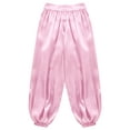 thumbnail image 6 of Yeahdor Girls Boys Arab Satin Wide-Leg Bloomers Harem Trousers Kids Belly Dance Pants Party Wear Pink 10, 6 of 7