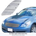 thumbnail image 2 of APS Compatible with Infiniti G35 2007-2008 Sedan Main Upper Stainless Steel Chrome Billet Grille Grill Insert N86885A, 2 of 7