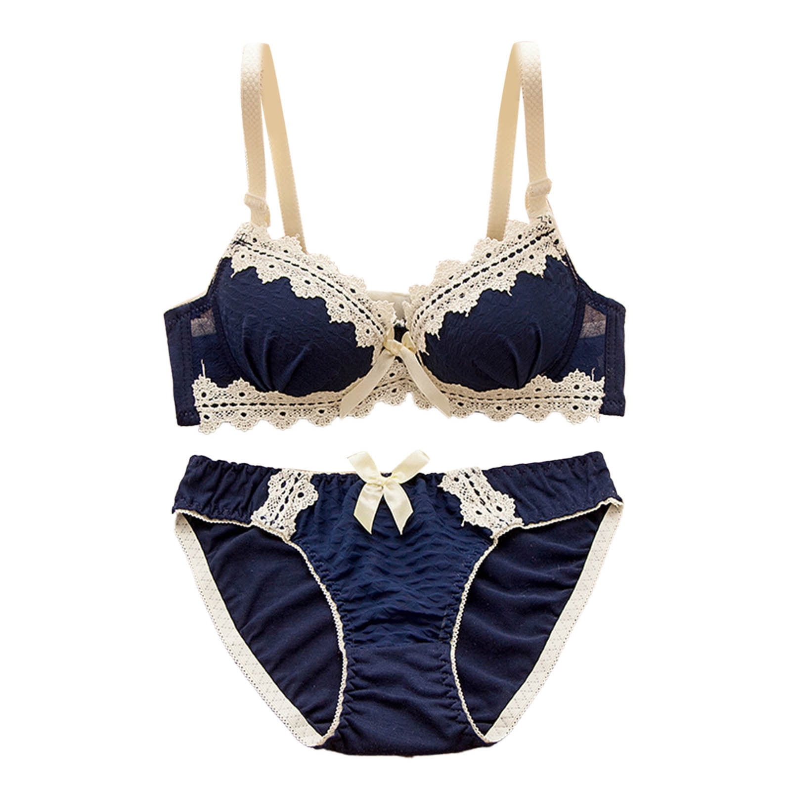 XIAQUJ Bra for Women Soft Lace Lingerie Set See Through Underwear Floral Lace Underwire Sheer Bra and Panty Set Lingerie Set for Women BU2 A