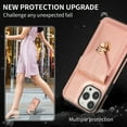 thumbnail image 7 of Allytech Card Holder Case for iPhone 14 Pro, Premium PU Leather Kickstand Case with Metal Anti-Theft Buckle & Shoulder Strap, Shockproof Drop Protection Comfortable Grip Case, Rosegold, 7 of 7