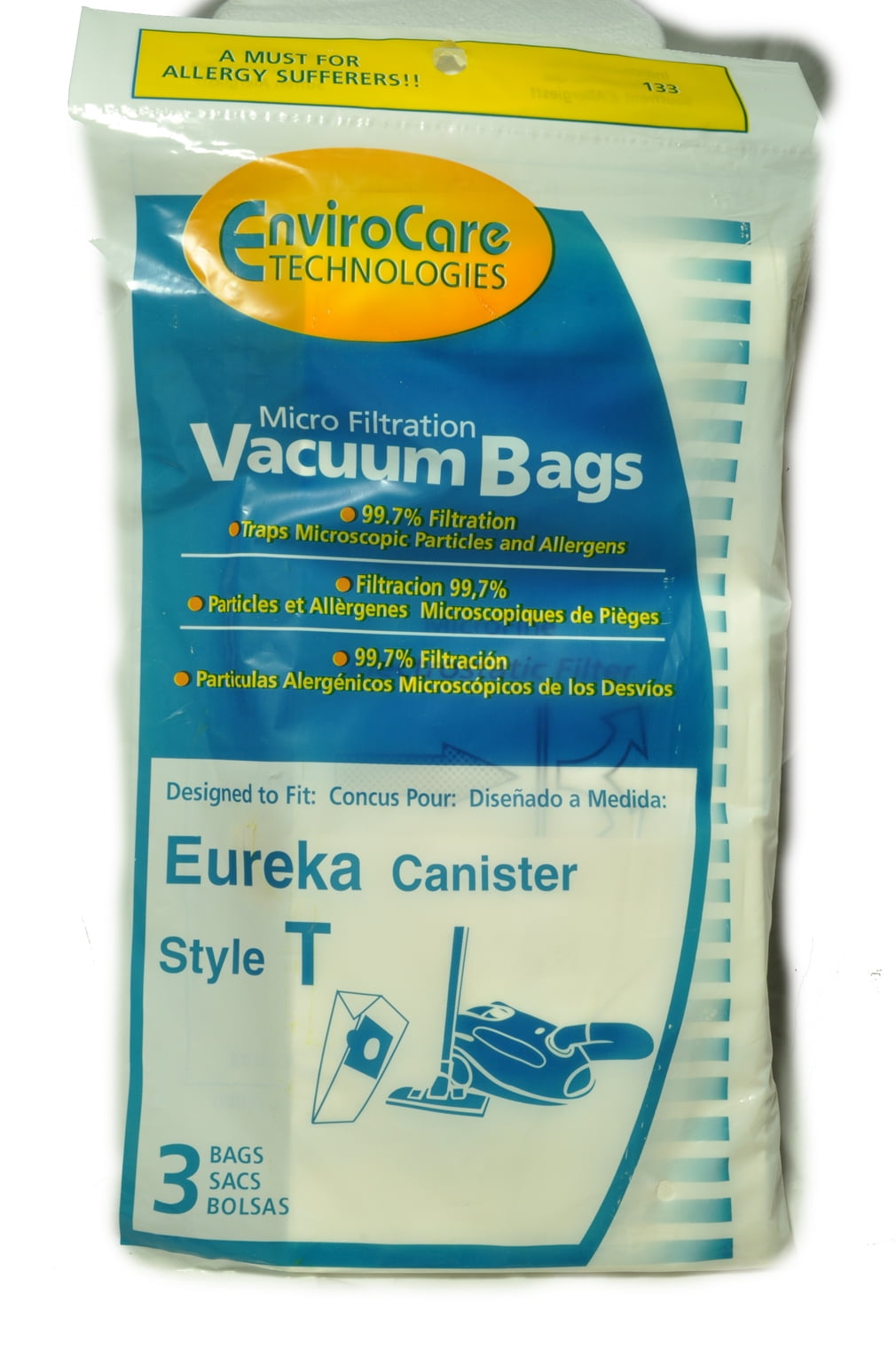 Eureka Style T Canister Vacuum Cleaner Bags, EnviroCare 