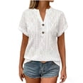 thumbnail image 5 of Kezqiaxn Womens Summer Tops Short Sleeve v-neck Loose Button Down Shirt Blouses for Women Dressy Casual Fashion Clothing 2026, 5 of 6