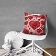 thumbnail image 4 of Valentine's Day Heart Roses Throw Pillow Covers 16"x16", 1 Pcs, Linen Study Sofa Cushion Cover Indoor Living Room Home Decor, 4 of 6