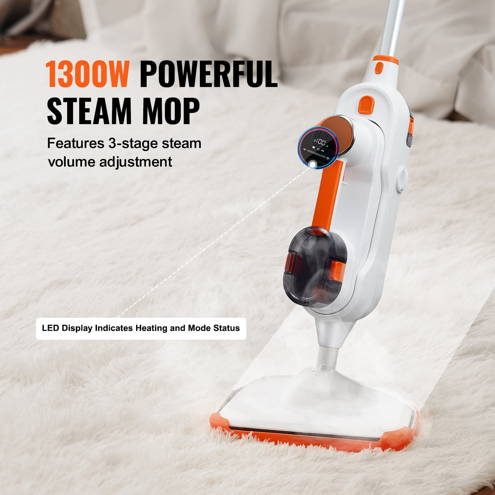 Steam Mops for Floor Cleaning, WICHEMI 5 In 1
