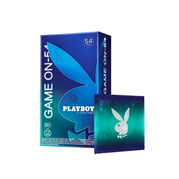 PLAYBOY Condoms GAME ON, Classic Smooth Premium Lubricated Condoms - 12 Count